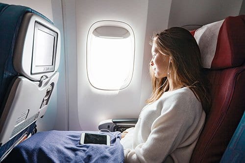 Woman on Airplane